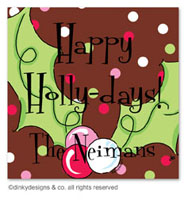 Dinky Designs Holiday Gift Enclosure Cards - Pink Berry Holly (Holiday) [Finer] (GC-843P-01)