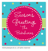 Dinky Designs Holiday Gift Enclosure Cards - Blue Cranberry Polka Dots (Holiday) [Got That Bling] (GC-845B-01)