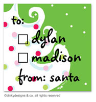 Dinky Designs Holiday Gift Enclosure Cards - Green - White Christmas (Holiday) [Melanie] (GC-853G)