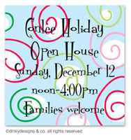 Dinky Designs Holiday Gift Enclosure Cards - Curly Swirly Dots - Blue (Holiday) [Finer] (GC-855C)