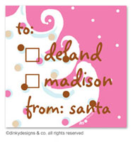 Dinky Designs Holiday Gift Enclosure Cards - Pink - White Christmas (Holiday) [Melanie] (GC-857P)