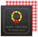 Holiday Gift Enclosure Cards by PicMe Prints - Chalkboard Wreath Square (Flat)