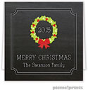 Holiday Gift Enclosure Cards by PicMe Prints - Chalkboard Wreath Square (Folded)