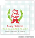 Holiday Gift Enclosure Cards by PicMe Prints - Joy Love Peace Gingham Square (Flat)