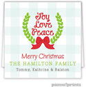Holiday Gift Enclosure Cards by PicMe Prints - Joy Love Peace Gingham Square (Folded)