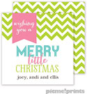 Holiday Gift Enclosure Cards by PicMe Prints - Merry Chevron Square (Flat)