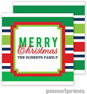 Holiday Gift Enclosure Cards by PicMe Prints - Christmas Stripes Square (Flat)