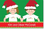 Spark & Spark Children's Personalized Holiday Calling Cards - Kids In Santa Hats