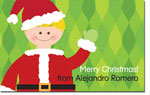 Spark & Spark Children's Personalized Holiday Calling Cards - Boy In Santa Costume