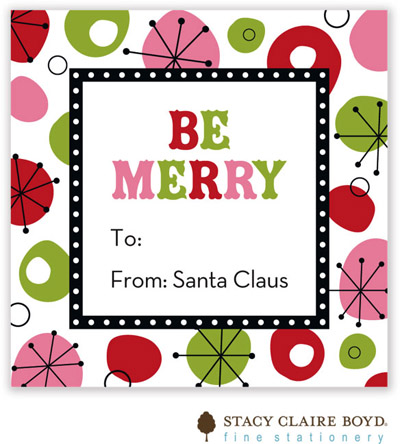 Stacy Claire Boyd - Holiday Calling Cards (Retro Wishes - Red - Folded)