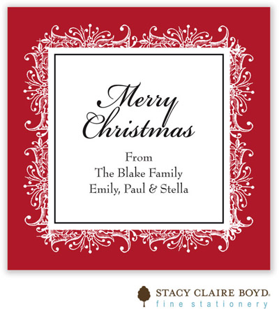 Stacy Claire Boyd - Holiday Calling Cards (Snowdrift - Ruby - Folded)