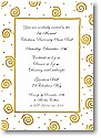 Blue Mug Designs Holiday Invitations - Gold Swirls on White