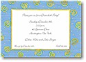 Blue Mug Designs Holiday Invitations - Gold Swirls on Blue
