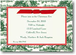 Jane Boatman Geller Holiday Invitations - Dark Green Toile & Red Check (1007)