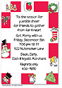 Dinky Designs Holiday Invitations - Christmas checkerboard (IASH_013C)