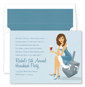 Noteworthy Collections - Digital Hanukkah Invitations (Hanukkah Girl - Brunette) (ID-356-BR)