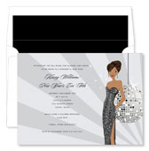 Noteworthy Collections - Digital New Year's Invitations (New Year's Eve Girl - African American) (ID-357-AA)