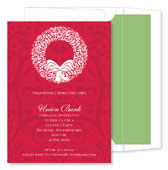 Noteworthy Collections - Digital Holiday Invitations (Filigree Wreath Red) (ID-361-RD)