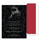 Noteworthy Collections - Digital Holiday Invitations (Filigree Reindeer Black) (ID-362-BK)