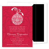 Noteworthy Collections - Digital Holiday Invitations (Filigree Ornament Red) (ID-365-RD)