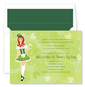 Noteworthy Collections - Digital Holiday Invitations (St. Patrick's Day Girl) (ID-376)