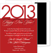 Noteworthy Collections - Digital New Year's Invitations (New Year's Reflection Red) (ID-383)