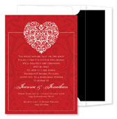 Noteworthy Collections - Digital Holiday Invitations (Filigree Heart Red) (ID-393)