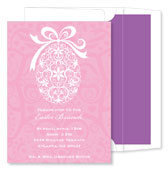 Noteworthy Collections - Digital Holiday Invitations (Filigree Egg Pink) (ID-404)