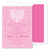 Noteworthy Collections - Digital Holiday Invitations (Filigree Heart Pink) (ID-407)