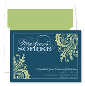 Noteworthy Collections - Digital New Year's Invitations (New Year's Soiree Teal) (ID-424)