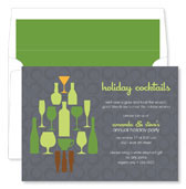 Noteworthy Collections - Holiday Invitations (Cocktail Tree Charcoal) (ID-1626)