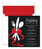 Noteworthy Collections - Holiday Invitations (Cutlery Dinner Party Black) (ID-1630)