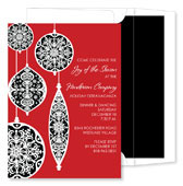 Noteworthy Collections - Holiday Invitations (Elegant Ornaments Berry) (ID-1637)