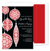 Noteworthy Collections - Holiday Invitations (Elegant Ornaments Black) (ID-1638)