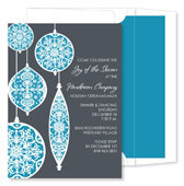 Noteworthy Collections - Holiday Invitations (Elegant Ornaments Charcoal) (ID-1639)