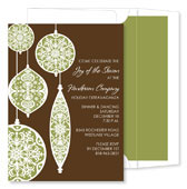 Noteworthy Collections - Holiday Invitations (Elegant Ornaments Chocolate) (ID-1640)