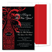 Noteworthy Collections - Holiday Invitations (Filigree Champagne Black) (ID-1642)