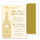 Noteworthy Collections - Holiday Invitations (Filigree Champagne Gold) (ID-1643)