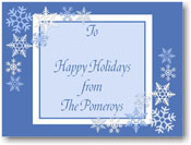 Name Doodles - Holiday Large Rectangle Gift Stickers (Snowfall Blue)