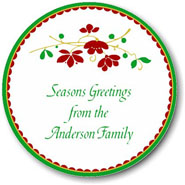 Name Doodles - Holiday Large Circle Gift Stickers (Chelsea)