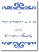 Name Doodles - Holiday Large Rectangle Gift Stickers (Norfolk Blue)