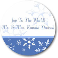Name Doodles - Holiday Large Circle Gift Stickers (Let It Snow)