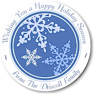 Name Doodles - Holiday Large Circle Gift Stickers (Winter Wonderland)