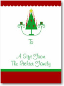 Name Doodles - Holiday Large Rectangle Gift Stickers (Tiny Tree)