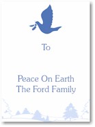 Name Doodles - Holiday Large Rectangle Gift Stickers (Dove)