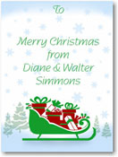 Name Doodles - Holiday Large Rectangle Gift Stickers (Sleigh)