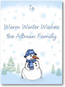 Name Doodles - Holiday Large Rectangle Gift Stickers (Winterscape)