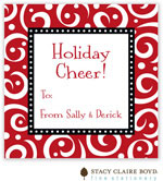 Holiday Gift Stickers by Stacy Claire Boyd (Swirls & Whirls - Red)