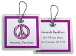 Kelly Hughes Designs - Luggage/ID Tags (Peace Out Purple) (t391)