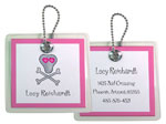 Kelly Hughes Designs - Luggage/ID Tags (Pink Skull) (t393)